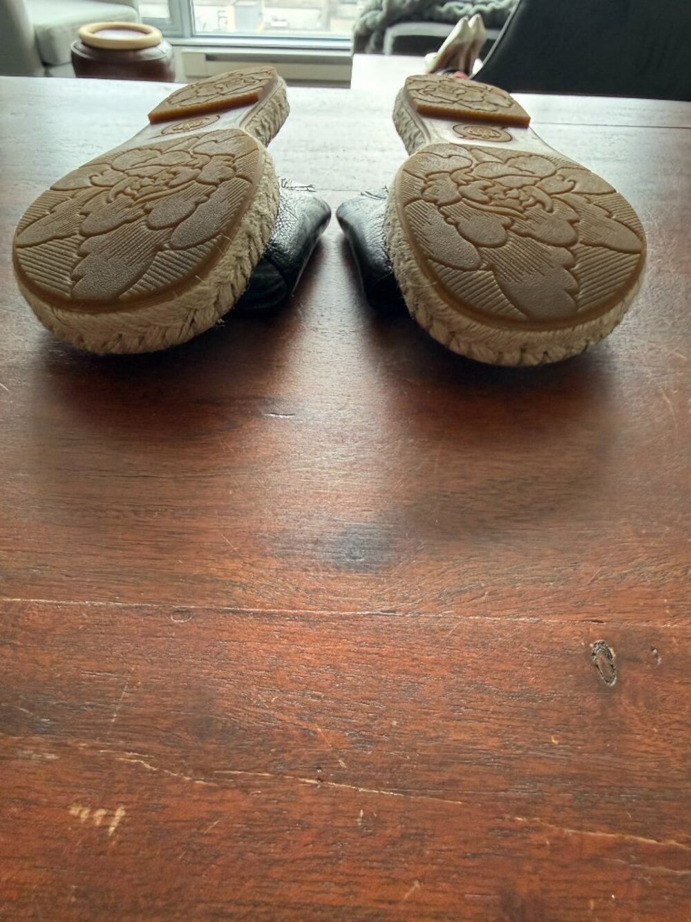 Born drias Black Leather Espadrille Slide Sandals Women’s Size 7 - Picture 12 of 13